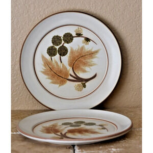 Vintage Mid Century Denby COTSWOLD PATTERN Dinner Plates ENGLAND Set Of (2)